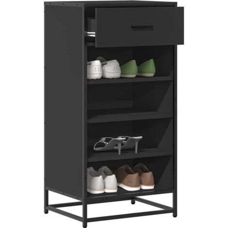 vidaXL Schuhregal Schwarz 48x38x97,5 cm Holzwerkstoff