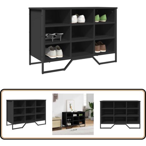 vidaXL Schuhregal Schwarz 90x38x61,5 cm Holzwerkstoff