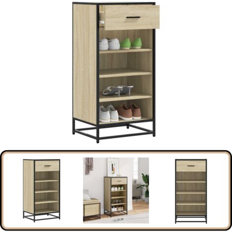 vidaXL Schuhregal Sonoma-Eiche 48x38x97,5 cm Holzwerkstoff
