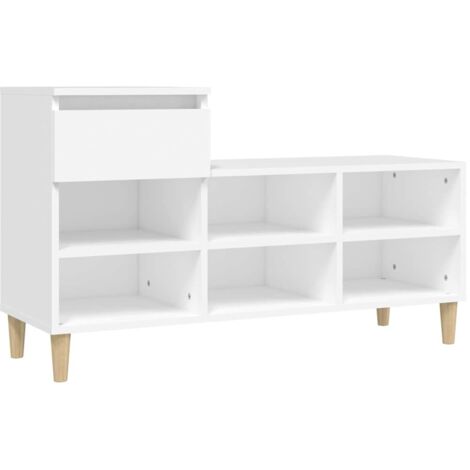 vidaXL Schuhregal Weiß 102x36x60 cm Holzwerkstoff