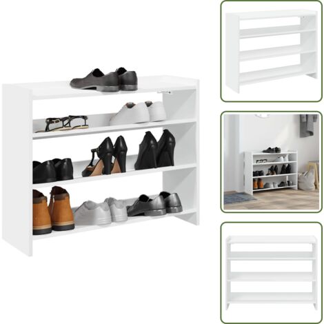 vidaXL Schuhregal Weiß 80x25x62 cm Holzwerkstoff