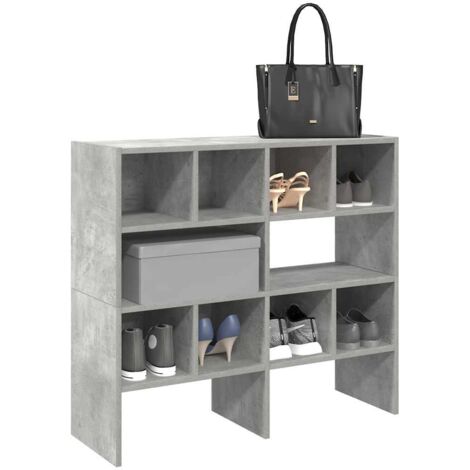 vidaXL Schuhregale 2 Stk. Stapelbar Betongrau 89,5x30x40 cm