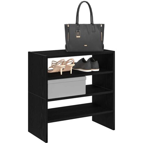 vidaXL Schuhregale 2 Stück stapelbar Schwarze Eiche 60x30x30,5 cm