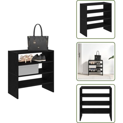 vidaXL Schuhregale 2 Stück stapelbar Schwarze Eiche 60x30x30,5 cm