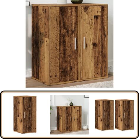 vidaXL Schuhschränke 2 Stk. Altholz-Optik 32x35x70 cm Holzwerkstoff