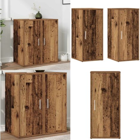 vidaXL Schuhschränke 2 Stk. Altholz-Optik 32x35x70 cm Holzwerkstoff