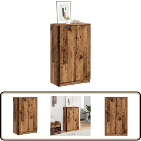 vidaXL Schuhschrank Altholz-Optik 59x35x100,5 cm Holzwerkstoff
