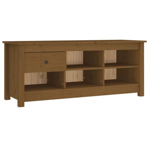 vidaXL Schuhschrank Honigbraun 110x38x45,5 cm Massivholz Kiefer