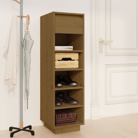 vidaXL Schuhschrank honigbraun 30x34x105cm aus Massivholz