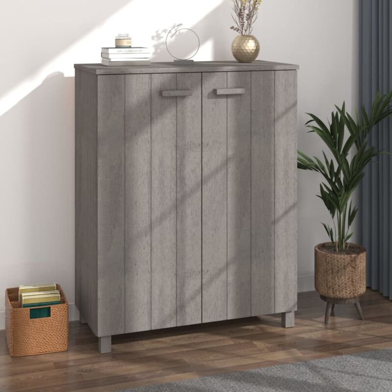 Schuhschrank Hamar Hellgrau 85x40x108 Cm Massivholz Kiefer - Vidaxl