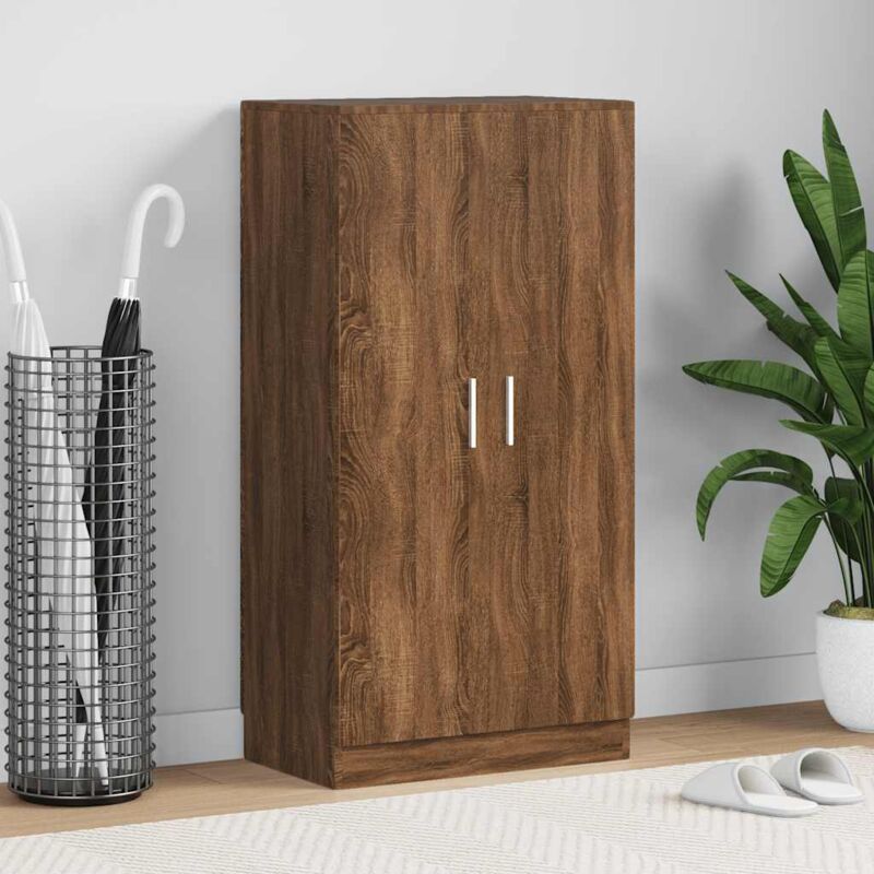 Schuhschrank Braun Eichen-optik 55x35x108 Cm Holzwerkstoff - Vidaxl