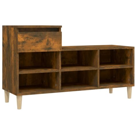 vidaXL Schuhschrank Raucheiche 102x36x60 cm Holzwerkstoff