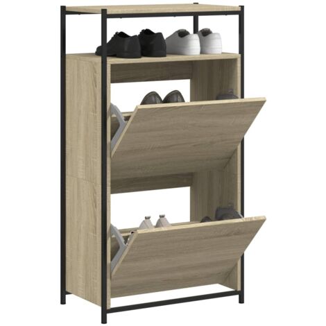 vidaXL Schuhschrank Sonoma Eiche 60x34x112cm aus Spanplatte