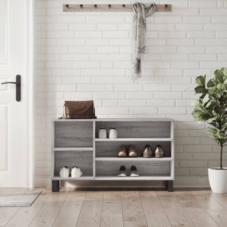 vidaXL Schuhschrank Sonoma Grau 102x36x60 cm Holzwerkstoff