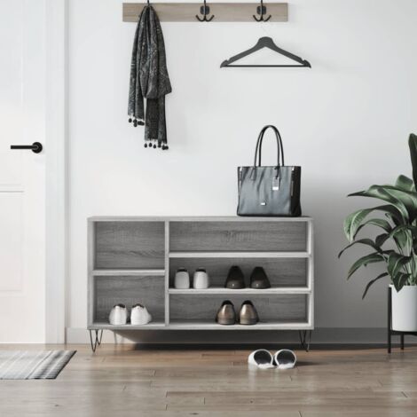 vidaXL Schuhschrank Sonoma Grau 102x36x60 cm Holzwerkstoff