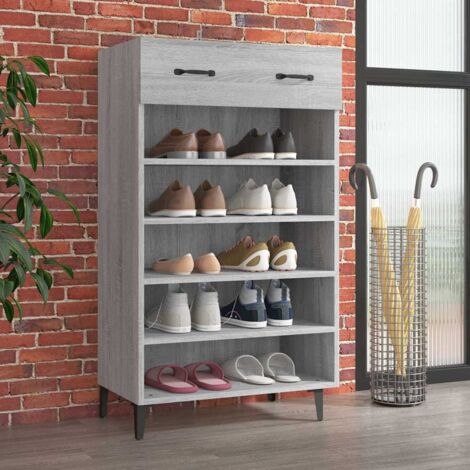 vidaXL Schuhschrank Sonoma Grau 60x35x105 cm Ingenieurholz