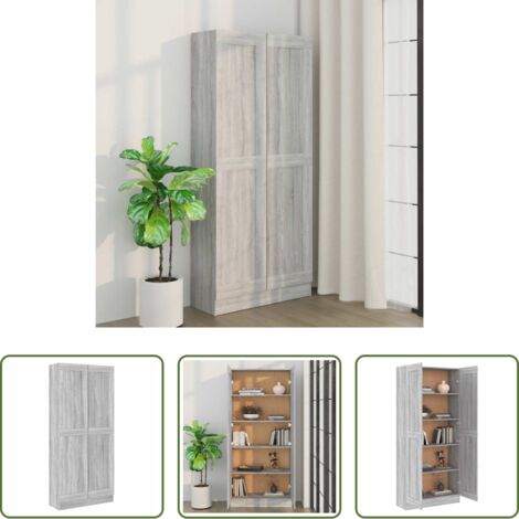 vidaXL Scomparti -  Comodino Grigio Sonoma 82,5x30,5x185,5 cm in Legno Multistrato