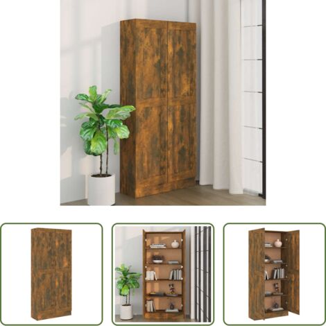 vidaXL Scomparti -  Comodino Rovere Fumo 82,5x30,5x185,5 cm in Legno Multistrato