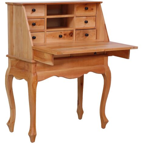Legno Massello di Mogano Scrittoio Scomparti e Cassetti Colori Diversi