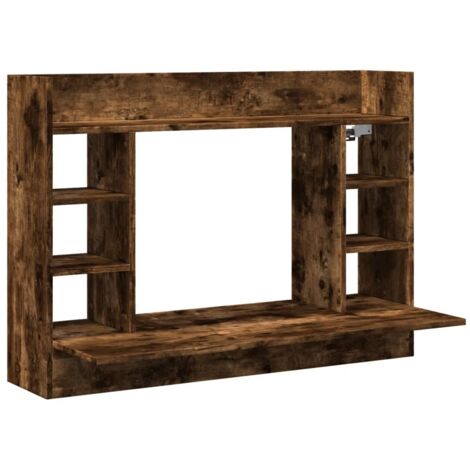 vidaXL Scrivania a Parete Rovere Fumo 105x48x75cm Legno