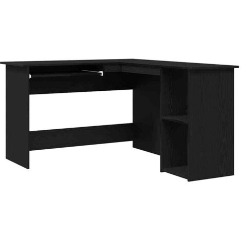 vidaXL Scrivania ad angolo Rovere Nero 120 x 140 x 75 cm