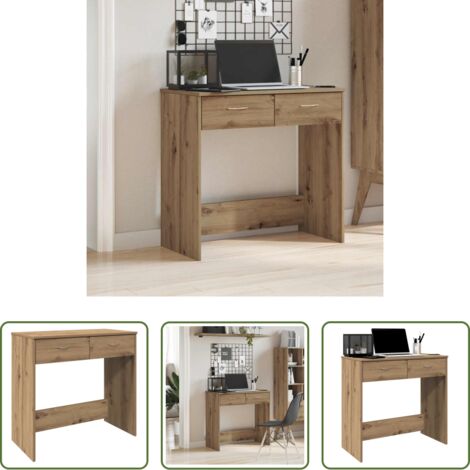 vidaXL Scrivania Artigianale -  Scrivania Rovere Artigianale 80x40x75 cm in Legno Multistrato