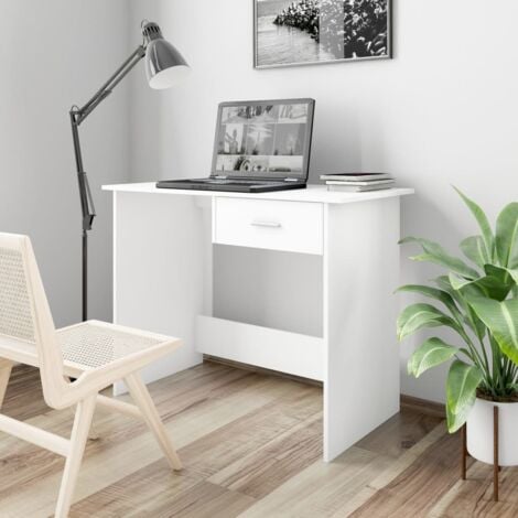 vidaXL Scrivania Bianca 100x50x76 cm in Legno Multistrato