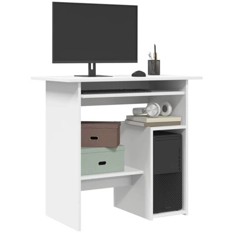 vidaXL Scrivania Bianca 80x45x74 cm in Legno Multistrato