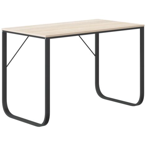 vidaXL Scrivania Computer Nera e Rovere 110x60x73 cm Legno Multistrato