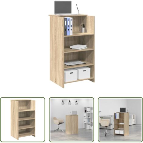 vidaXL Scrivania con bancone -  Scrivania per Reception Rovere Sonoma 55x50x103,5 cm in Legno Massello