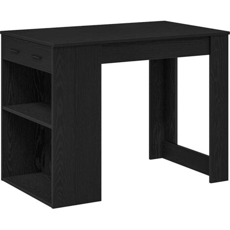 vidaXL Scrivania con Cassetto e Ripiano Rovere nero Legno Multistrato
