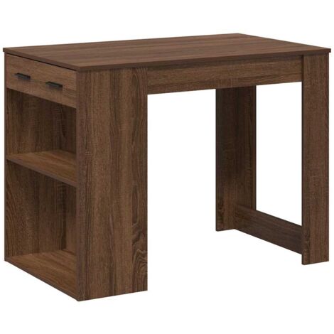 vidaXL Scrivania con Cassetto Ripiano Rovere Marrone Legno Multistrato