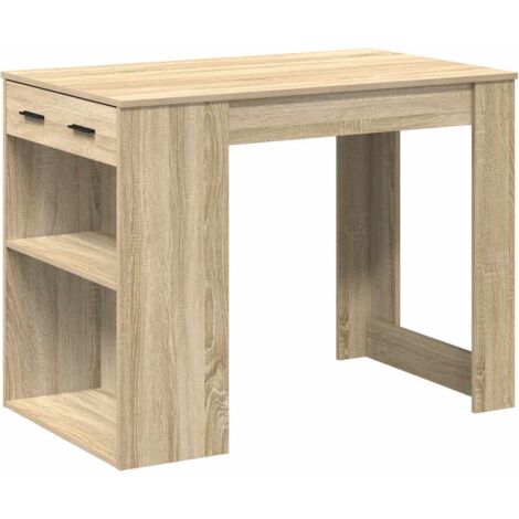 vidaXL Scrivania con Cassetto Ripiano Rovere Sonoma Legno Multistrato