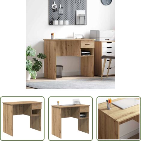 vidaXL Scrivania con cassetto -  Scrivania Rovere artigianale 90 x 49 x 75 cm Legno multistrato