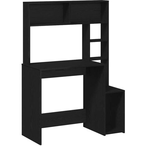 vidaXL Scrivania con Mensole Nera 100x45x140 cm in Legno Multistrato