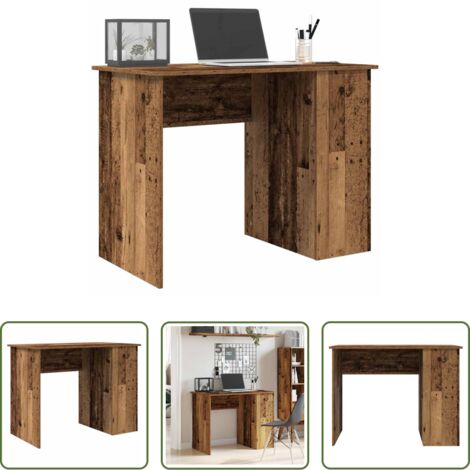 vidaXL Scrivania con ripiani -  Scrivania Legno Antico 100x55x75 cm in Legno Multistrato