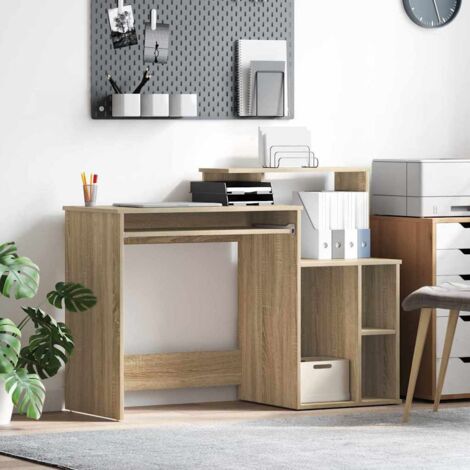 vidaXL Scrivania con Storage rovere sonoma 120.5 x 44 x 88.5 cm
