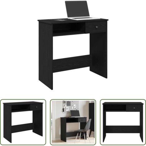 vidaXL Scrivania da studio -  Scrivania Nera 80x40x75 cm in Legno Multistrato