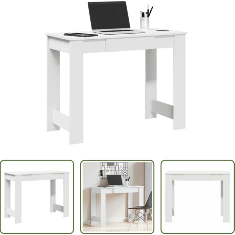 vidaXL Scrivania da ufficio -  Scrivania Bianca 100x45x75 cm in Legno Multistrato
