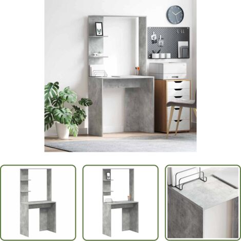 vidaXL Scrivania da ufficio -  Scrivania Grigio cemento 78,5 x 37 x 154,5 cm Legno multistrato