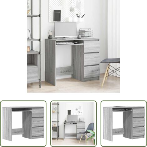 vidaXL Scrivania da ufficio -  Scrivania Grigio Sonoma 90x45x76 cm in Legno Multistrato
