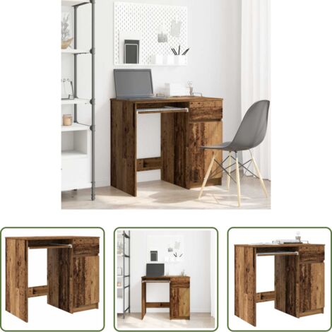 vidaXL Scrivania da ufficio -  Scrivania Legno Antico 86x49x76 cm in Legno Multistrato
