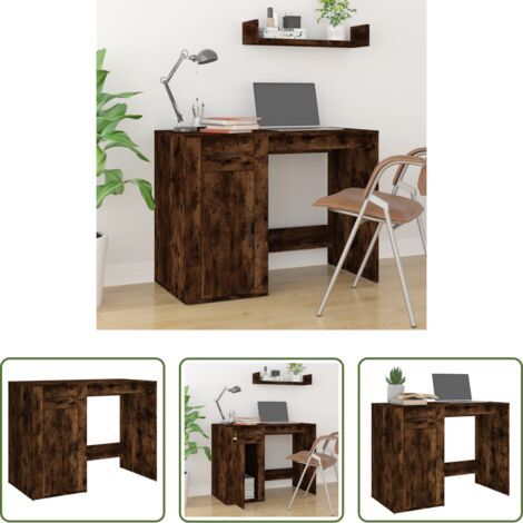 vidaXL Scrivania da ufficio -  Scrivania Rovere Fumo 100x49x75 cm in Legno Multistrato