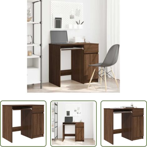 vidaXL Scrivania da ufficio -  Scrivania Rovere Marrone 86x49x76 cm in Legno Multistrato