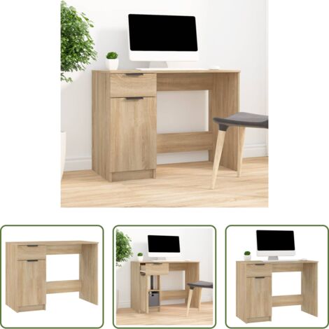 vidaXL Scrivania da ufficio -  Scrivania Rovere Sonoma 100x50x75 cm in Legno Multistrato