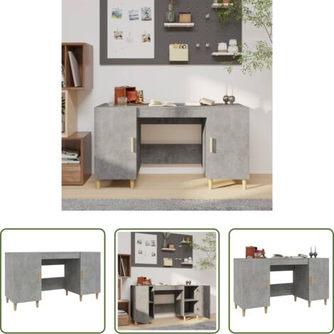 vidaXL Scrivania grigio cemento -  Scrivania Grigio Cemento 140x50x75 cm in Legno Multistrato