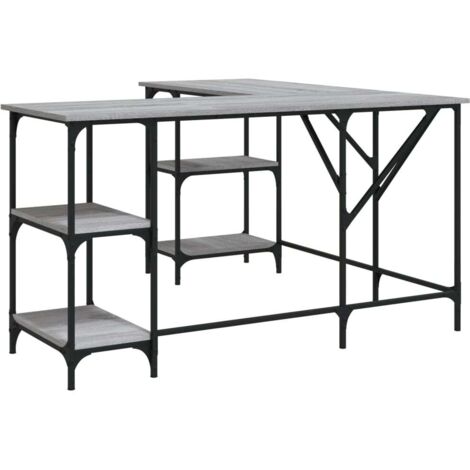 vidaXL Scrivania Grigio Sonoma 139x139x75 cm in Legno Multistrato