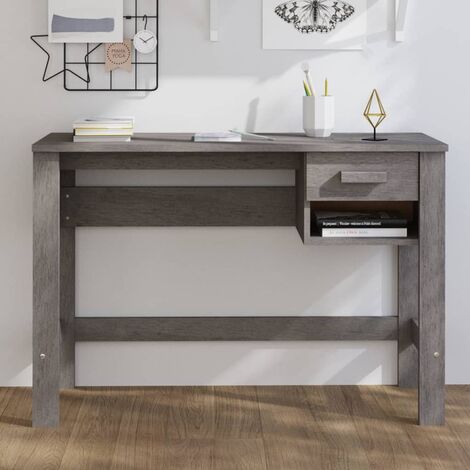 vidaXL Scrivania HAMAR Grigio Chiaro 110x40x75 cm in Legno di Pino