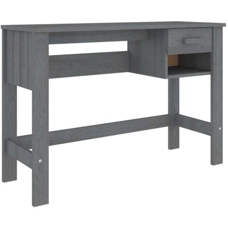 vidaXL Scrivania HAMAR Grigio Scuro 110x40x75 cm in Legno di Pino