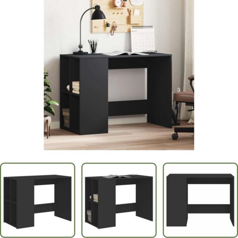 vidaXL Scrivania in legno multistrato -  Scrivania Nera 102x50x75 cm in Legno Multistrato